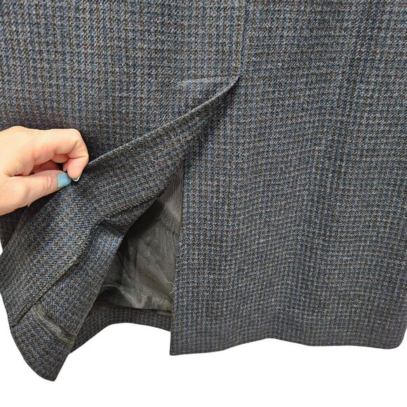 Vintage Mark Shale Gray Wool Long‎ Pencil Skirt Size 12 Button Zip Closure Lined - Picture 6 of 12